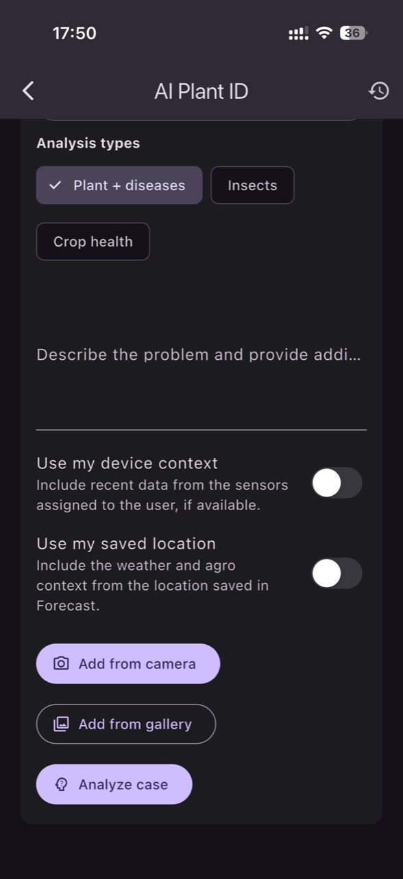 GrowGuard AI Plant ID: using plant photos together with field data for risk prevention and alerts before issues become visible